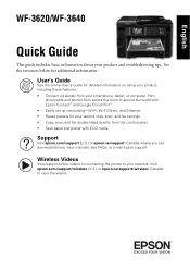 Epson WorkForce WF-3640 Quick Guide and Warranty