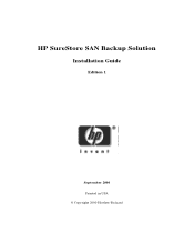 HP Surestore E Tape Library Model 2/20 SAN Solution Installation Guide