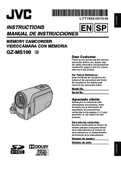 JVC GZ-MS100U Instructions