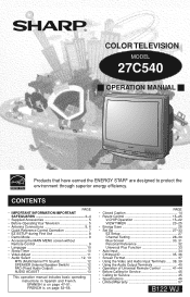 Sharp 27C540 27C540 Operation Manual