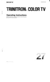 Sony KV-27TS20 Primary User Manual