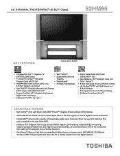 Toshiba 52HM95 Printable Spec Sheet