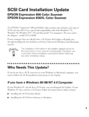 Epson Expression 800 User Setup Information - SCSI Card
