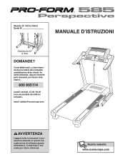 ProForm 585 Perspective Treadmill Italian Manual