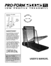 ProForm 585tl Treadmill English Manual