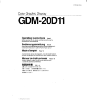 Sony GDM-20D11 Operation Guide