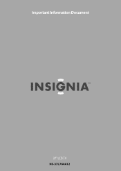 Insignia NS-37L760A12 Important Information (English)