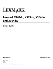 Lexmark X363 User's Guide