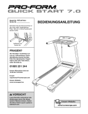 ProForm Quick Start 7.0 Treadmill German Manual