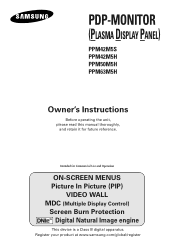 Samsung PPM63M5H Owners Instructions