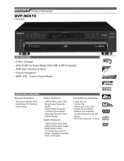 Sony DVP-NC615B Marketing Specifications