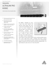 Behringer MX882 Product Information Document
