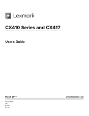 Lexmark CX417 User Guide