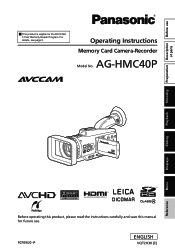 Panasonic AG-HMC40 User Manual