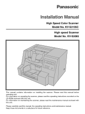 Panasonic KV-S3085 Installation Manual
