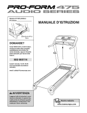 ProForm 475 Audio Series Treadmill Italian Manual