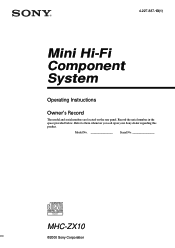Sony MHC-ZX10 Operating Instructions
