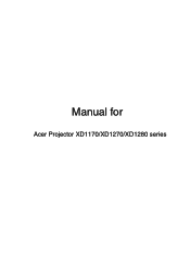Acer XD1280D XD1170D/1280D User's Guide EN