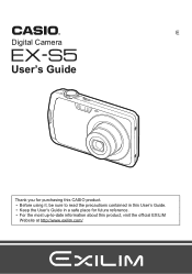 Casio EX S5PE Owners Manual