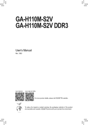 Gigabyte GA-H110M-S2V DDR3 User Manual