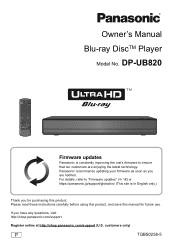 Panasonic DP-UB820-K Advanced Owners Manual - DP-UB820