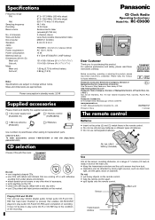 Panasonic RCCD600 RCCD600 User Guide