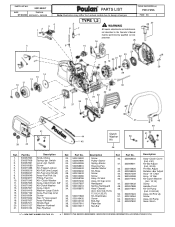Poulan P3314WSA Parts List