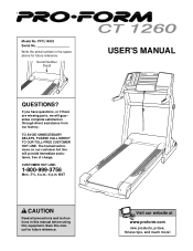 ProForm Ct1260 Treadmill English Manual