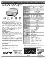 Sanyo PDG-DWL2500 Print Specs