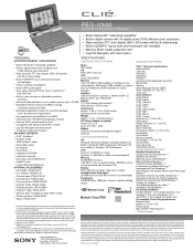 Sony PEG-UX40 Marketing Specifications