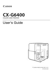 Canon Canon CX-G6400 4 Inkjet Card Printer CX-G6400 Users Guide