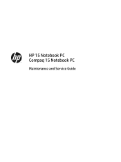 HP 15-g029wm HP 15 Notebook PC Compaq 15 Notebook PC Maintenance and Service Guide