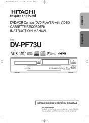 Hitachi DV-PF73U Owners Guide