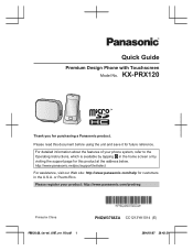 Panasonic KX-PRX120 Quick Guide US