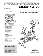 ProForm 300 Spx Bike Spanish Manual