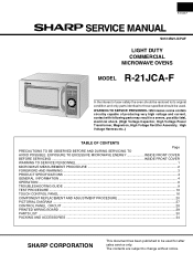 Sharp R-21JCAF Service Manual