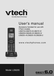Vtech Accessory Handset for use with the LS6215 or LS6225 User Manual (LS6205 User Manual)