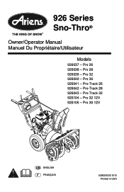 Ariens Pro Track 28 Owners Manual