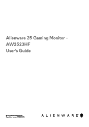 Dell Alienware 25 Gaming AW2523HF Alienware AW2523HF Monitor Users Guide