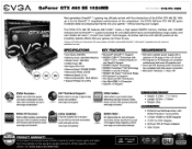 EVGA GeForce GTX 460 SE PDF Spec Sheet