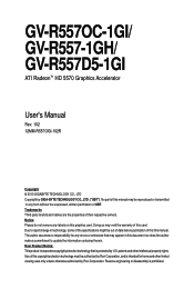 Gigabyte GV-R557-1GH Manual