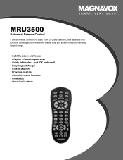 Magnavox MRU3500 Product Spec Sheet