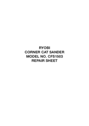 Ryobi CFS1503K Repair Sheet