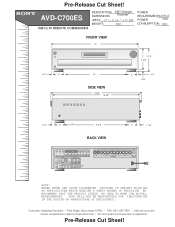 Sony AVD-C700ES Dimensions Diagrams