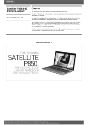 Toshiba Satellite P850 PSPKFA-049001 Detailed Specs for Satellite P850 PSPKFA-049001 AU/NZ; English