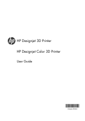 HP Designjet 3D HP Designjet 3D Printer Series - User Guide (English)