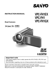 Sanyo VPC-FH1 VPC-FH1 Owners Manual English