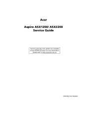 Acer X1200 U1510A Aspire X1200 / X3200 Service Guide