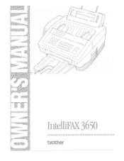Brother International IntelliFax-3650 Users Manual - English
