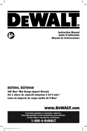 Dewalt DCF894B Instruction Manual